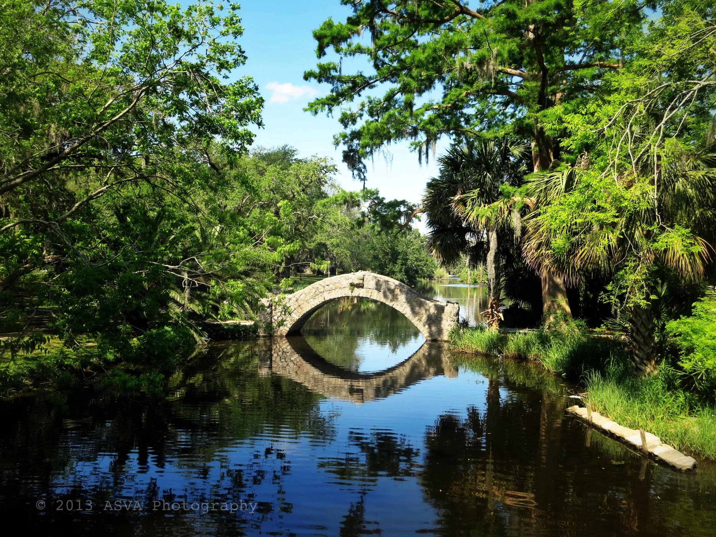 Bridge in a green landscape