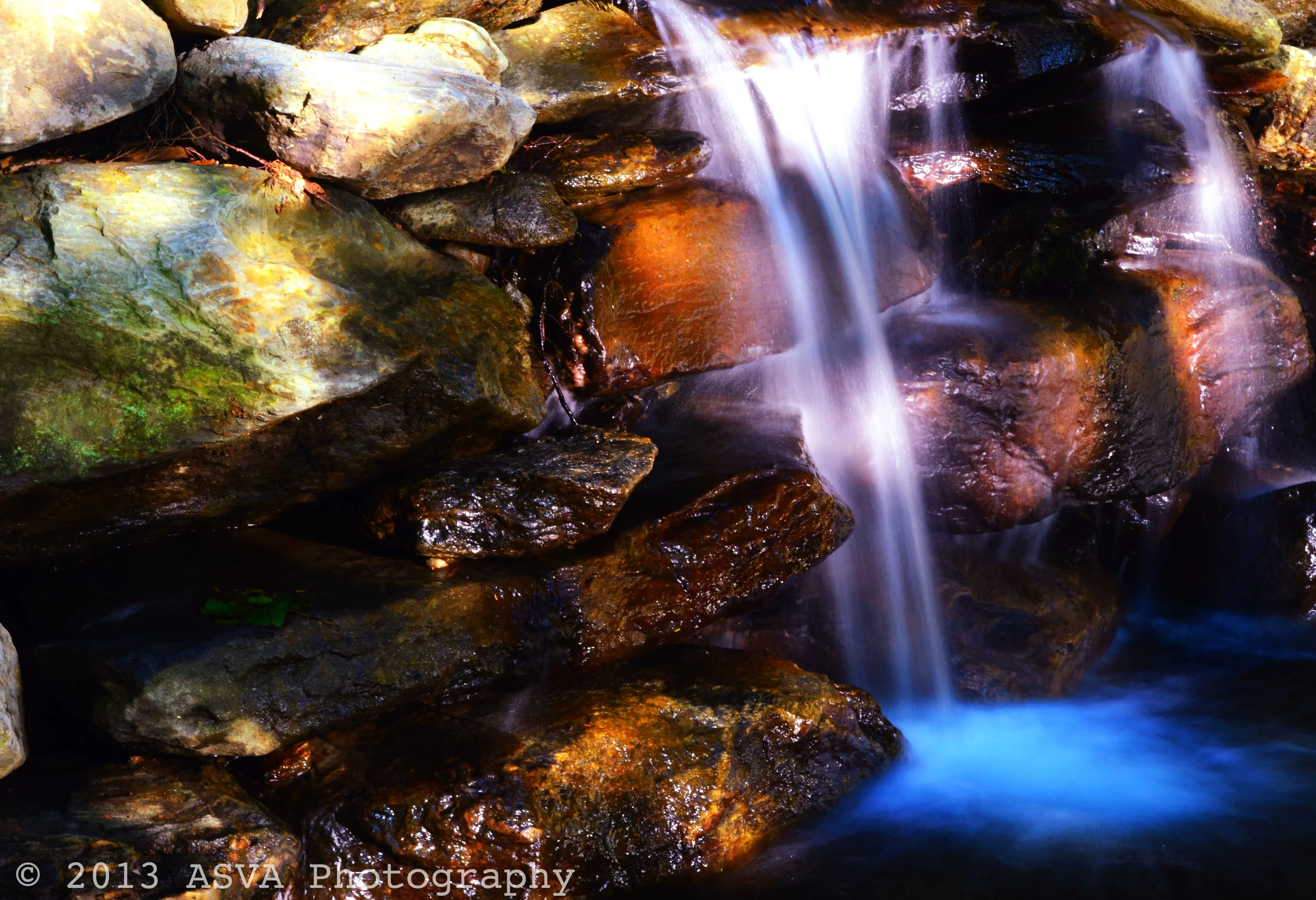 Waterfall at sunset